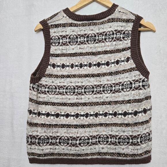 Fiorlini Womens Vintage 90s Fair Isle Preppy British Countryside Sweater Vest L - Picture 5 of 9